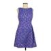 Alexia Admor Cocktail Dress - A-Line Crew Neck Sleeveless: Blue Dresses - Women's Size Medium