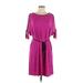 Ivanka Trump Casual Dress Cold Shoulder Short sleeves: Purple Solid Dresses - Women's Size Large