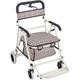 Rollator Walker Shopping Trolley Wheelchair Four-Wheeled Trolley Household Grocery Shopping Cart,with Seat Pedal, Side Brake Yearn for (White)