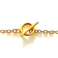 ROBERTS 18ct Gold Plated Sterling Silver Bracelet with 3cm T Bar Charm and Oval Link Chain (22cm)