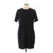 Cotton Emporium Casual Dress - Shift: Black Solid Dresses - Women's Size X-Small