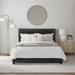 Gracie Oaks Takengon Upholstered Platform Bed Metal in Black | 43 H x 64 W x 84 D in | Wayfair 280DC9230831450BA18CB54C278A423F