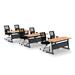 Team Tables 6 Person 72 L Wood/Steel in Brown/Gray/Yellow | 30 H x 72 W x 24 D in | Wayfair 2592