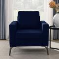 Wrought Studio™ Jahmeek Square Arm Sofa, Solid Wood in Blue | Wayfair 3F3D74232C794348B019AC51875D2F25