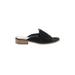 Indigo Rd. Mule/Clog: Slip On Stacked Heel Bohemian Black Solid Shoes - Women's Size 6 1/2 - Open Toe