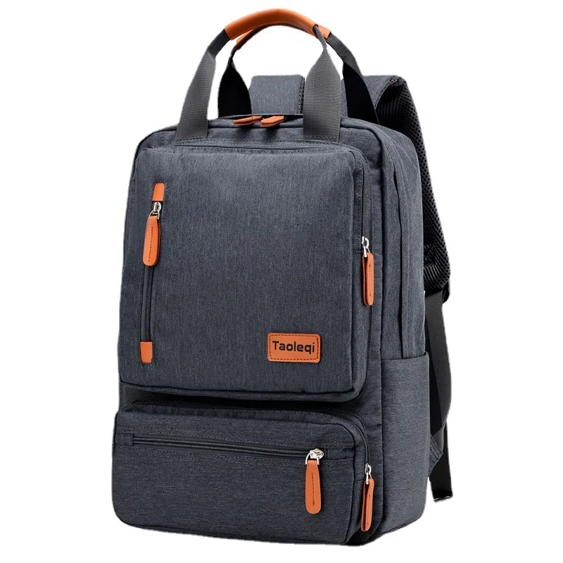 Zaino per computer da uomo d'affari casual Borsa per laptop da 15 pollici leggera 2023 Zaino da viaggio antifurto da donna in tessuto Oxford impermeabile Grigio