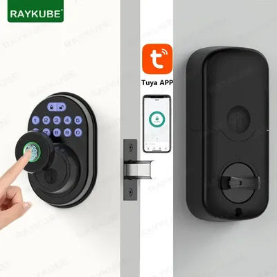 Smart Deadbolt Lock Tuya Bluetooth Finger abdruck Digital Electric Lock Unterstützung Remote temporäres Passwort für Holztür 904f