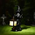 Scary Messenger Lantern Decoration Witch Resin Sculpture Decoration Ghost Statue Decoration Halloween Garden Decoration Realistic Resin Ghost Sculpture Halloween Theme Gift Props