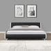 Faux Leather Upholstered Platform Bed, Curve Design, King Size
