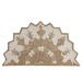 2' X 4' Tan Retro Modern Medallion Hearth Rug - 3'6"