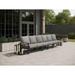 Stanford Cushion 4-Piece Outdoor Seating Set with Left Arm, Right Arm, and 2 Centers, Textured Pewter