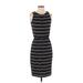 White House Black Market Casual Dress - Sheath Crew Neck Sleeveless: Black Print Dresses - Women's Size 0