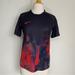 Nike Shirts & Tops | Nike Kids Black Red Abstract Print Authentic Soccer V Neck Dri Fit T-Shirt Sz Xl | Color: Black/Red | Size: Xlb