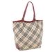 Burberry Bags | Burberry Nova Check Blue Label Tote Bag Nylon Beige Red Auth 49770 | Color: Cream | Size: Os