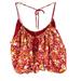 Free People Tops | Free People Daisy Babe Cropped Tank Top Red Floral | Color: Red/Yellow | Size: S