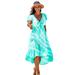 Plus Size Women's Tie-Dye V-Neck Cover Up Dress by Swimsuits For All in Miami Vice (Size 18/20)