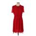 ML Monique Lhuillier Casual Dress Crew Neck Short sleeves: Red Print Dresses - Women's Size 10