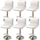 PWZYBXL Waterproof Bar Stool Covers, PU Leather Pub Chair Slipcover Set of 6 Washable Removable Swivel Stool Chair Covers for Pub Hotel-White-6 Pack