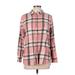 H&M Long Sleeve Button Down Shirt: Pink Plaid Tops - Women's Size 12