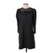 Ann Taylor LOFT Casual Dress - Shift Crew Neck 3/4 sleeves: Black Print Dresses - Women's Size Small Petite