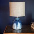 Better Homes & Gardens Table Lamp Ceramic/Linen in Blue/Brown/White | 15 H x 8.5 W x 8.5 D in | Wayfair 082803400492