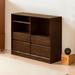 Elevat Home Solid Wood Floor-to-ceiling Bookcase Storage Cabin Storage Bookcase Wood in Brown | 31.49 H x 39.37 W x 12.59 D in | Wayfair