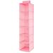 mDesign Long Fabric Over Closet Rod Hanging Organizer, 6 Shelves Fabric in Pink | 50 H x 11.75 W x 11.75 D in | Wayfair 02149MDB