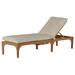 Summer Classics Club Teak 82.38" Long Reclining Single Chaise w/ Cushions Wood/Solid Wood in Brown/White | Outdoor Furniture | Wayfair