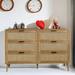 Bay Isle Home™ Aghavni 6 - Drawer Rattan Dresser Wood in Brown | 30.2 H x 46.66 W x 15.75 D in | Wayfair FED51B4B520B47209B19C6D62A480FE9