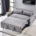 Latitude Run® Brettney 55.1" Upholstered Sleeper Sofa w/ USB Ports & Side Pocket Microfiber/Microsuede in Gray | 31.5 H x 55.1 W x 31.5 D in | Wayfair