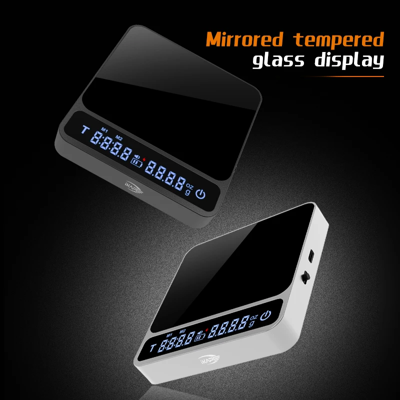 IKAPE Kaffeewaage V2, Premium-Aluminium-Espressowaage mit Timer, 2 kg/0,1 g hochpräzise wiederaufladbare Tropfwaage Image