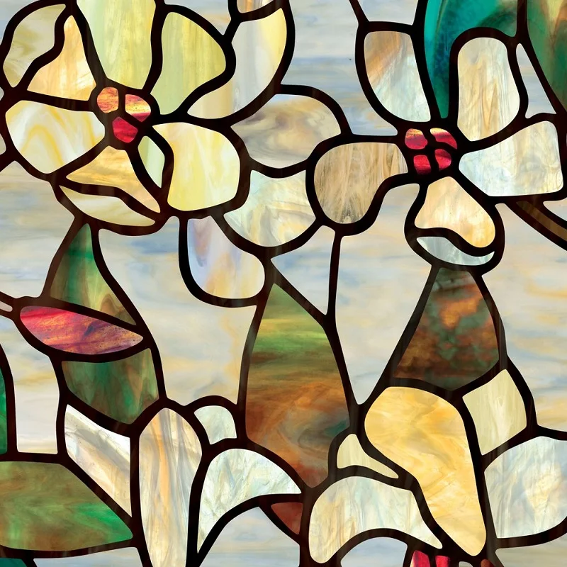 Fenster Privatsphäre Film statische Folie Magnolie statische PVC Privatsphäre Schutz Home Dekoration Glas folie für Fenster tür Schrank tisch