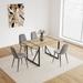 Mid-Century Modern 5 Piece Dining Table Set,Solid Wood Table with 4 Upholstered Chairs