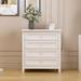 Solid Wood Spray-Painted 4-Drawer Dresser Storage Cabinet with Retro Round Handle and Supporting Leg