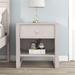 Wooden Nightstand with Drawer and Open Storage, End Table