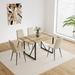 Mid-Century Modern 5 Piece Dining Table Set,Solid Wood Table with 4 Upholstered Dining Chairs