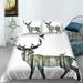 Home Bed Set White Bed Cover Set 3D Deer Painting Bedding Cover Set Vintage Home Textiles Queen (90 x90 )