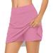 Wefuesd Black Skirt White Skirt Womens Casual Solid Tennis Skirt Yoga Sport Active Skirt Shorts Skirt Red Skirt Pink Skirt Purple Skirt Yellow Skirt Hot Pink L