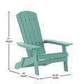 Lancaster Home All-Weather Poly Resin Folding Adirondack Chair - Patio Chair Sea Foam