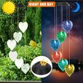 Taylongift Christmas Valentine s Day Wind Chimes Solar Wind Chimes Outdoor Color Changing Light Up Wind Chimes Solar Powered Memorial Wind Chimes Birthday Gifts
