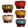 5 Pcs Outdoor Flower Planters Ceramic Pots Flowerpot Garden House Plants Indoors Live Decor Small Office