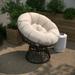 Lancaster Home Papasan Swivel Patio Lounge Chair Brown/Beige