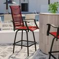 Flash Furniture 30 All-Weather Patio Swivel Outdoor Stools Set of 2 - Garden Chair Red