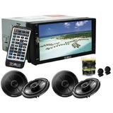 Absolute DD-3000 7-Inch Double Din Multimedia DVD Player With 2 Pair Pioneer TS-G1620F 6.5 Speakers And Free Absolute TW600 Tweeter