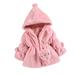 Scyoekwg Kids Toddler Infants Baby Girl Winter Coats Long Sleeve Cute Fashion Warm Faux Wool Jacket Plus Velvet Thickening Coat Cloak Jacket Thick Outerwear Clothes Clearance Pink 1-2 Years