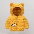 Brnmxoke Winter Infant Kids Baby Girls Boys Down Parkas Coat 3D Ears Hooded Long Sleeve Zipper Solid Warm Outfits Cute Hoodie Jacket Kids Lightweight Coats Gifts for 12 Months-5 Years