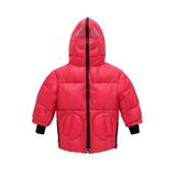 Kids Puffer Down Jacket with Hoods Girls Boys Winter Waterproof Windproof Hooded Coat Warm Zipper Hoodies Outwear Jacket Overcoat Outwear Red 140