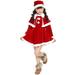 KDFJPTH Toddler Fall Outfits for Girls Kids Baby Christmas Party Dresses+Shawl+Hat Outfit Children Clothes Sets