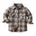 Baby Deals!Toddler Flannel Plaid Toddler Shirt Girls Boys Button Down Shirt Little Kids Plaid Hoodie Shacket Coat Fall Winter Clothes Girls Plaid Jacket 3 Months-10 Years