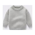 Baby Deals!Toddler Girl Clothes Clearance Baby Knit Sweater Boy Girl Sweater Infant Toddler Knitted Pullover Top Warm Solid Long Sleeve Clothes Thick Sweaters for Toddler Boys 6 Months-5 Years